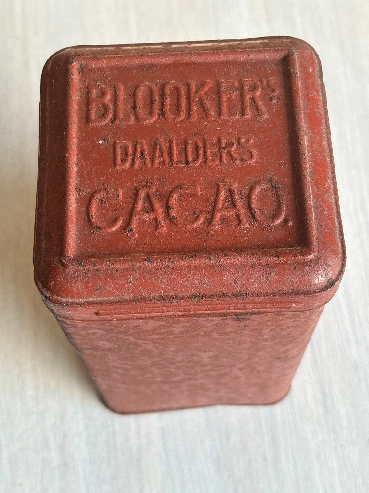 Vintage Blooker's Daalders Cacao Blik - Rood, Ophalen of Verzenden, Gebruikt, Overige, Overige merken