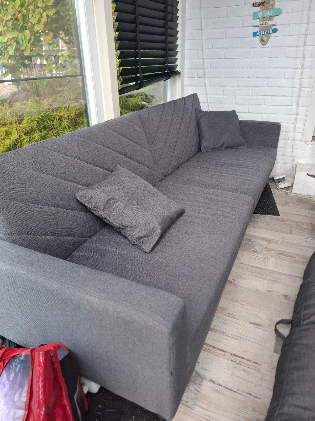 VidaXL Slaapbank - Grijs, Comfortabel en Praktisch, Ophalen, Zo goed als nieuw, Grijs, 220 cm