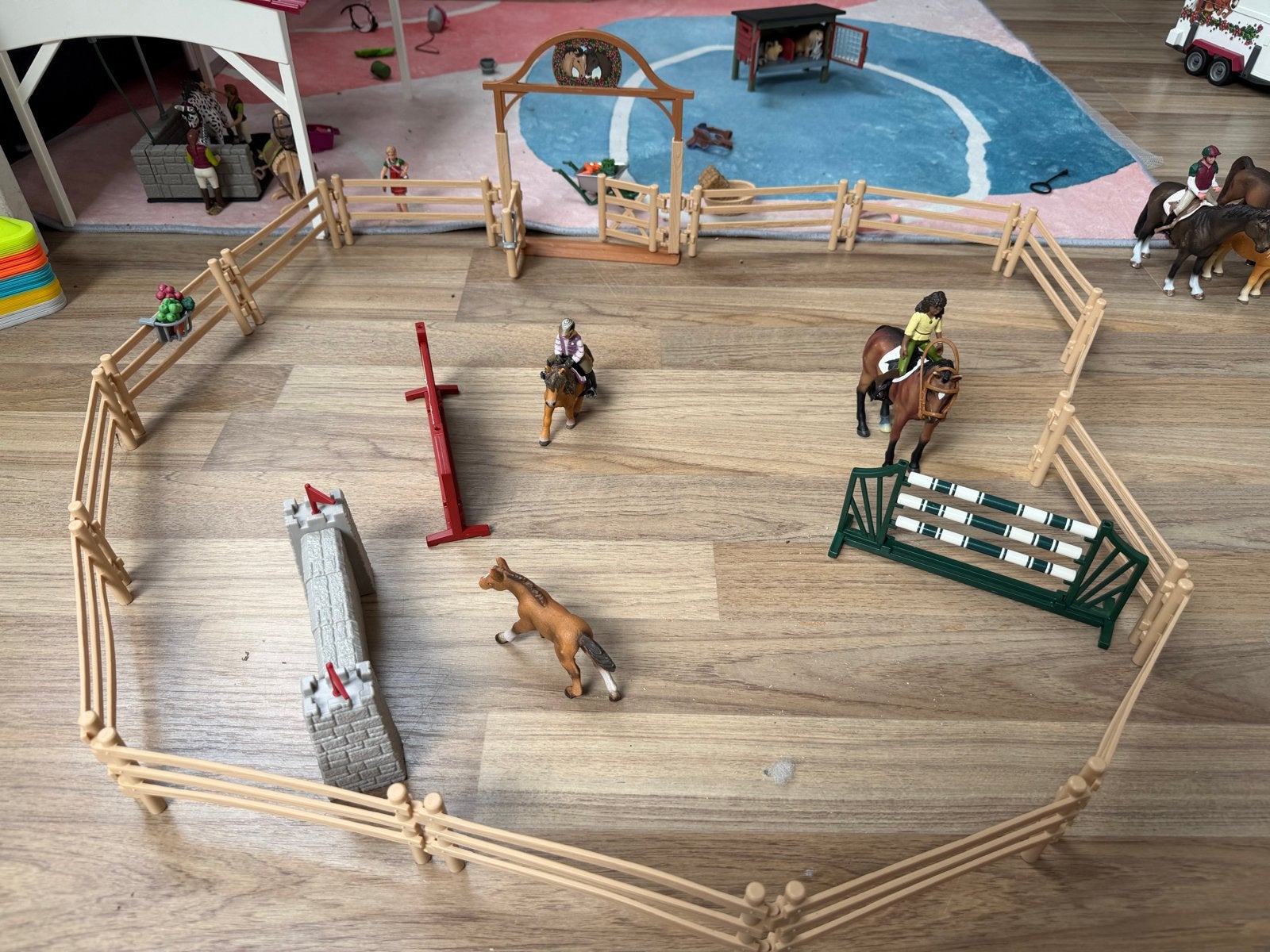 Schleich Paardenmanege met Hekken, Hindernissen en Accessoir, Ophalen, Gebruikt