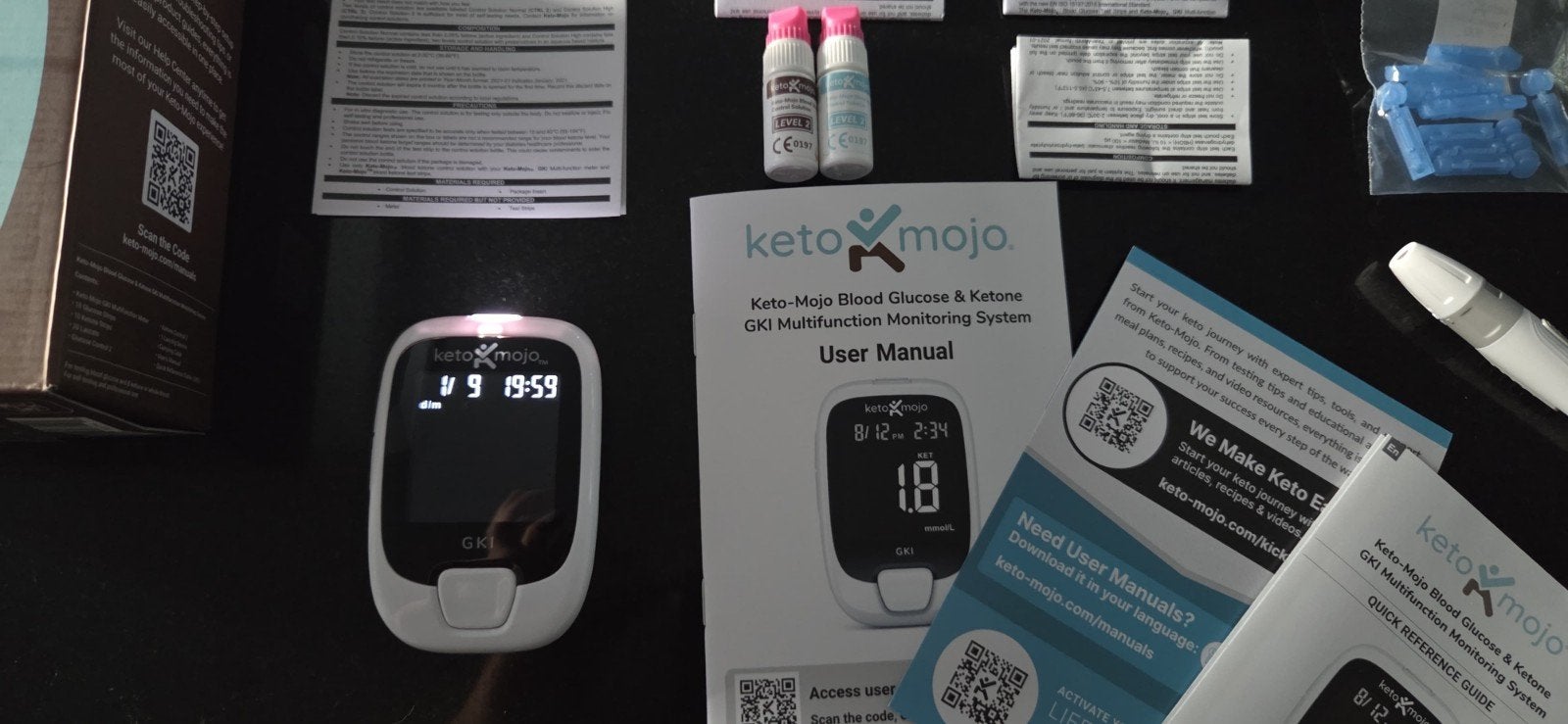 Keto-Mojo GKI Bloedglucose & Ketonen Monitor Systeem, Ophalen of Verzenden, Zo goed als nieuw, Overige typen