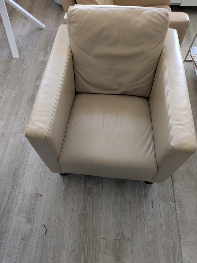 lounge stoel beige crème - goede gebruikte staat, Ophalen, Gebruikt, Eén