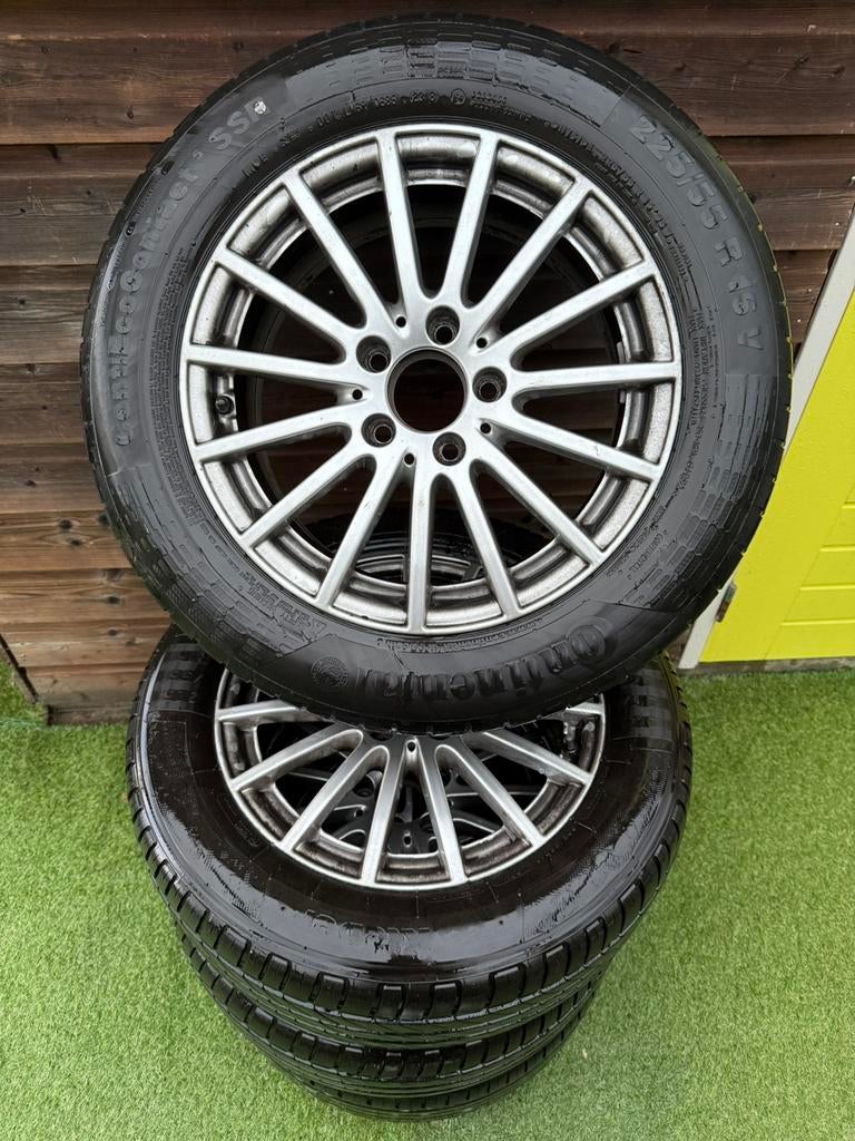Originele Mercedes velgen - 225/55 R16 -Continental & Kleber, Ophalen, Gebruikt, 16 inch, Banden en Velgen