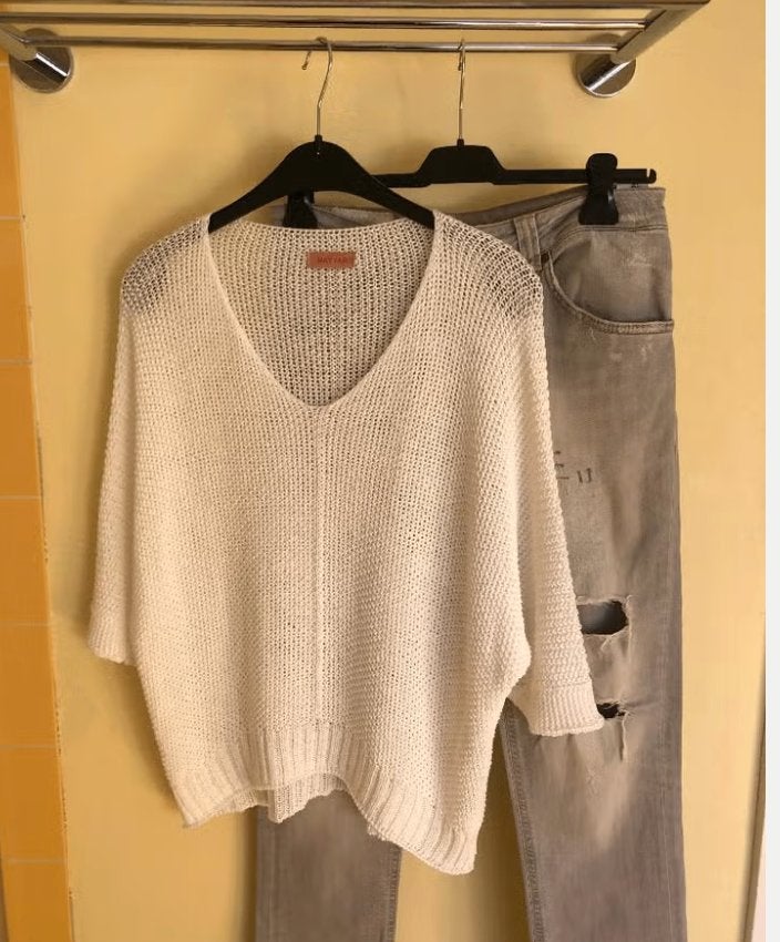 witte crochet jumper trui made in Italy mt S nieuwstaat, Kleding | Dames, Made in Italy, Verzenden, Wit, Nieuw
