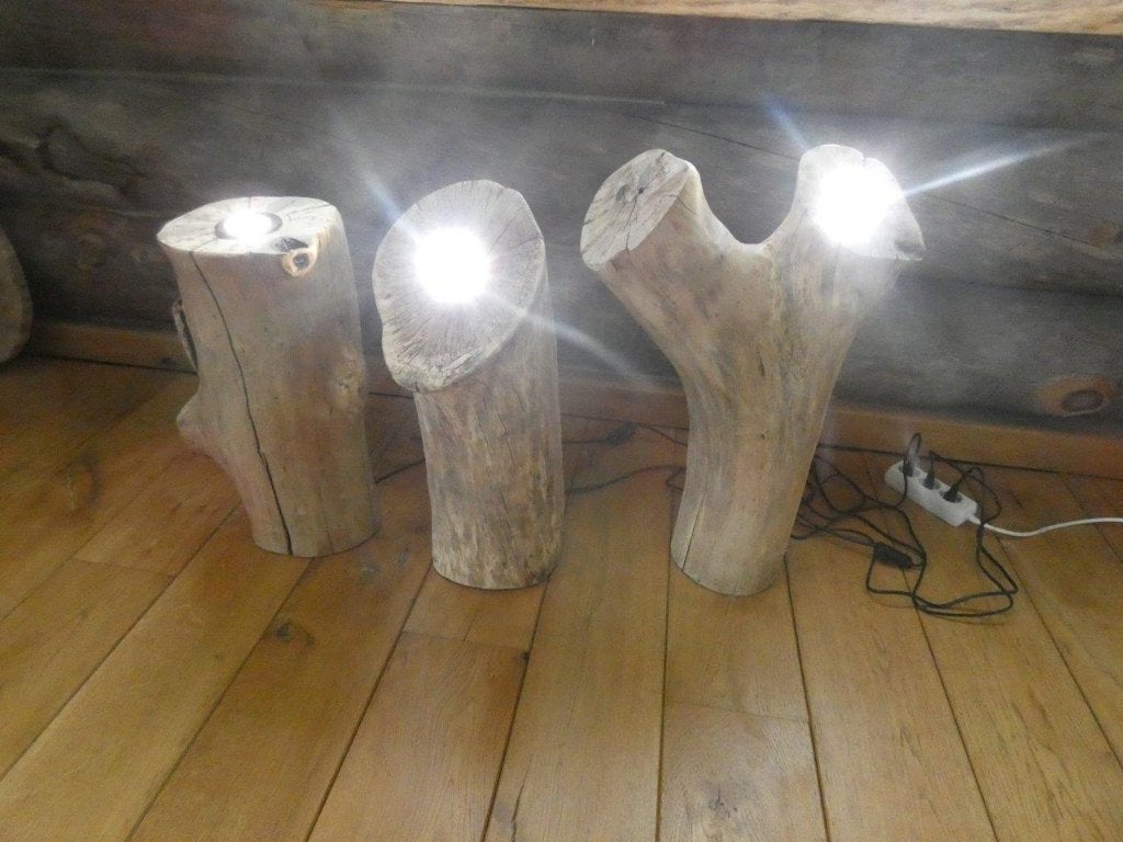 lamp boomstam lamp hanglamp staande lamp gu10, Ophalen of Verzenden, Nieuw, Hout, Minder dan 100 cm
