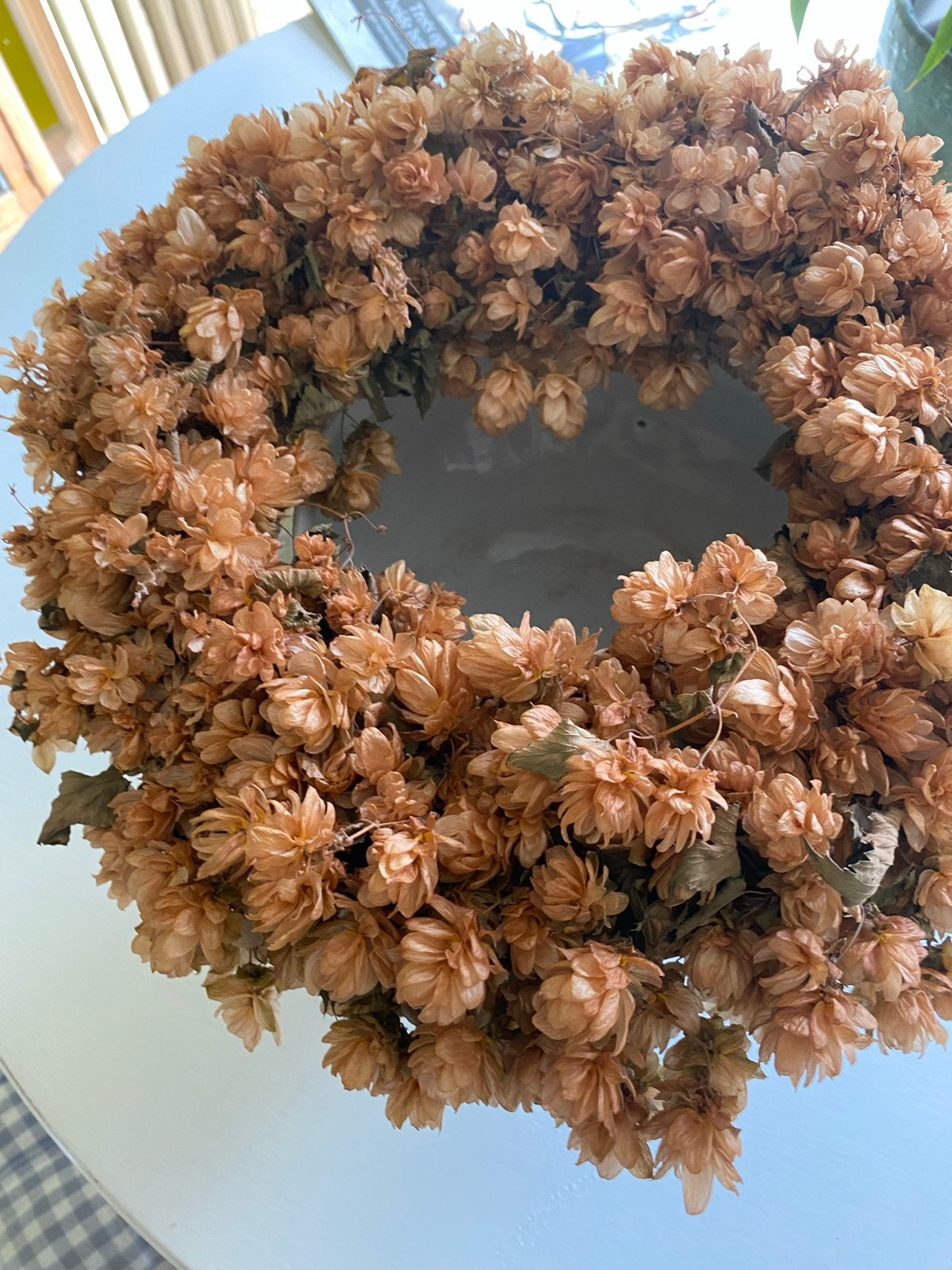 Decoratieve hopkrans met schaal. Ophalen…, Ophalen, Zo goed als nieuw, Krans, Natuurlijk materiaal