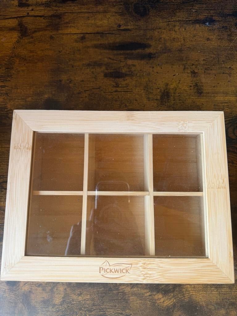 Pickwick theedoos, Gebruikt, Hout, Ophalen of Verzenden, Theedoos