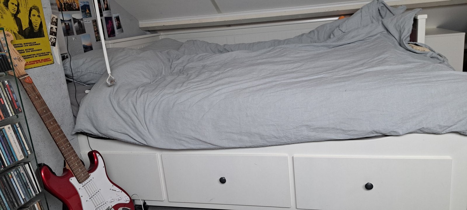 Hemnes ikea uitschuif bed (zonder matras), Ophalen, Gebruikt, Eenpersoons, Wit