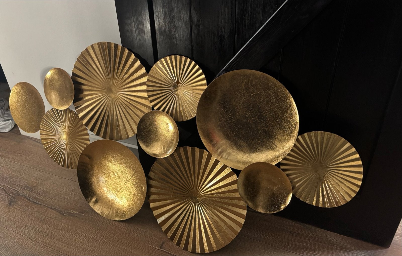 Gouden Wanddecoratie Set - Modern en Stijlvol, Ophalen, Metaal, Goud, Modern