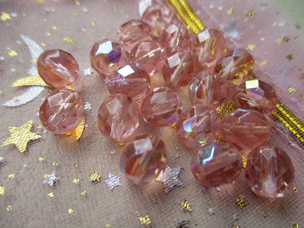 03/ partij tsjechische crystal champagne ab kralen, Ophalen of Verzenden, Nieuw, Kraal