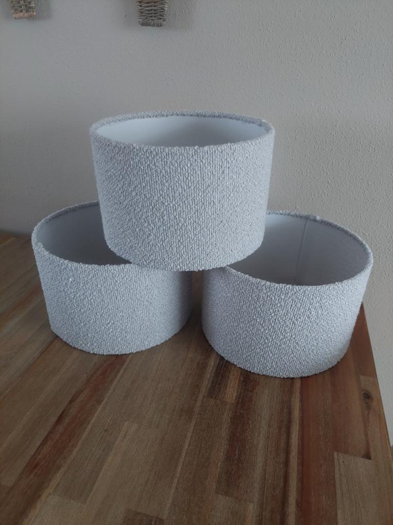 3x Teddy lampenkap - grijs - zo goed als nieuw, Ophalen, Rond, Zo goed als nieuw, Modern, Teddy