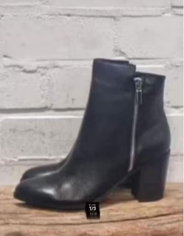 Kenneth Cole - Leren enkellaarsjes maat 42 - Nieuw, Zwart, Nieuw, Ophalen of Verzenden, X