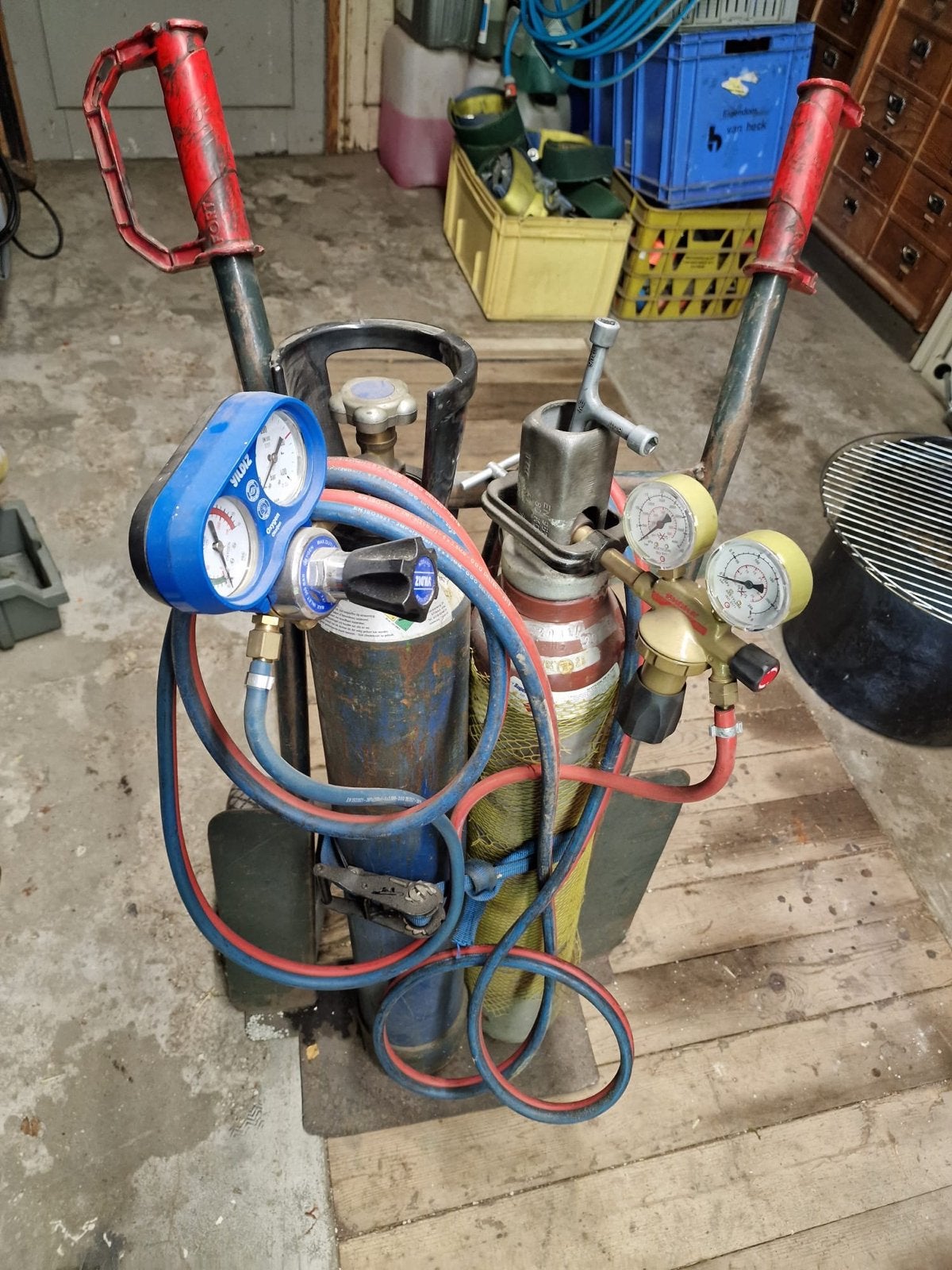 Complete Autogeen Las- en Snijset met Kar, Doe-het-zelf en Verbouw, Gereedschap | Lasapparaten, Ophalen, Gebruikt, Overige typen