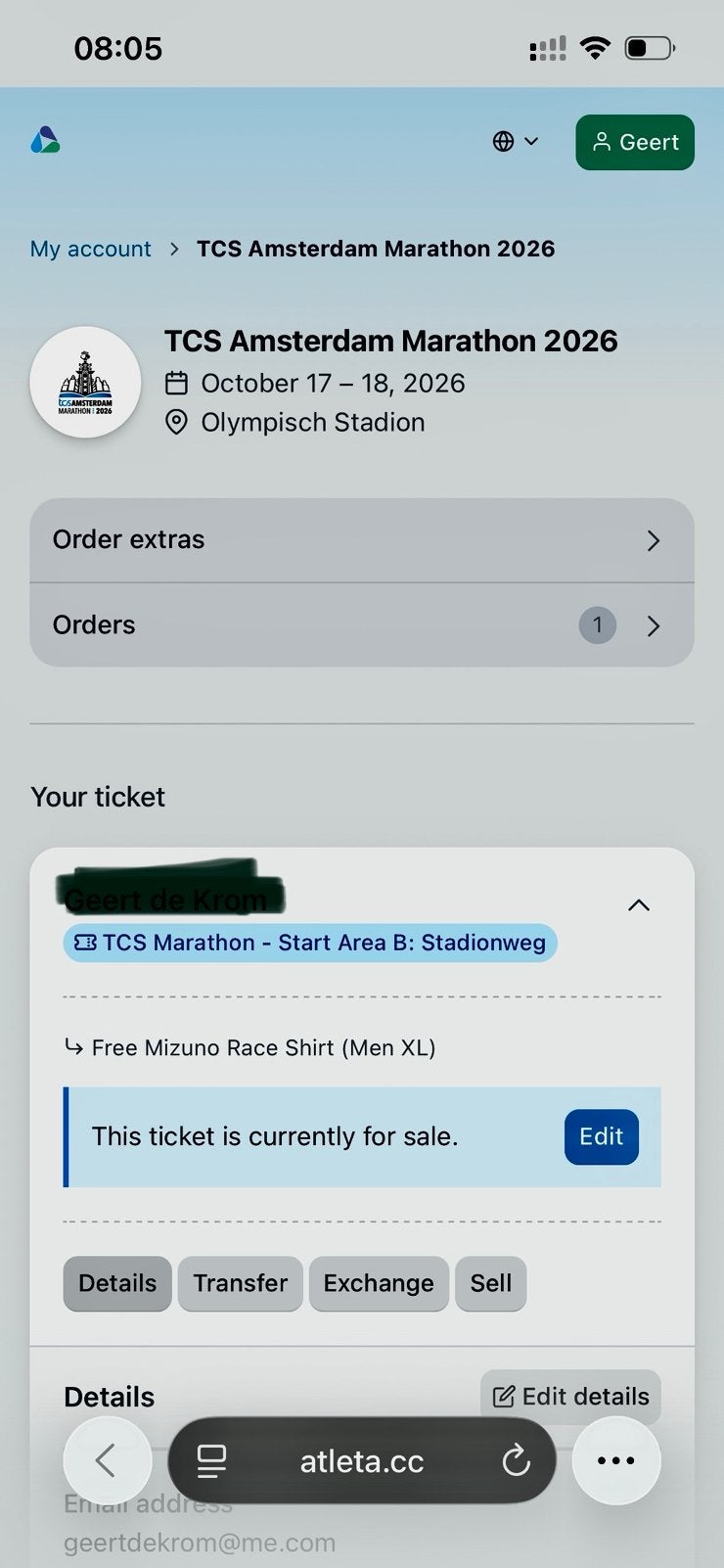 Amsterdam marathon, Tickets en Kaartjes