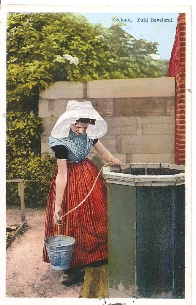 Zuid Beveland, klederdracht, Ophalen of Verzenden, 1920 tot 1940, Gelopen, Zeeland