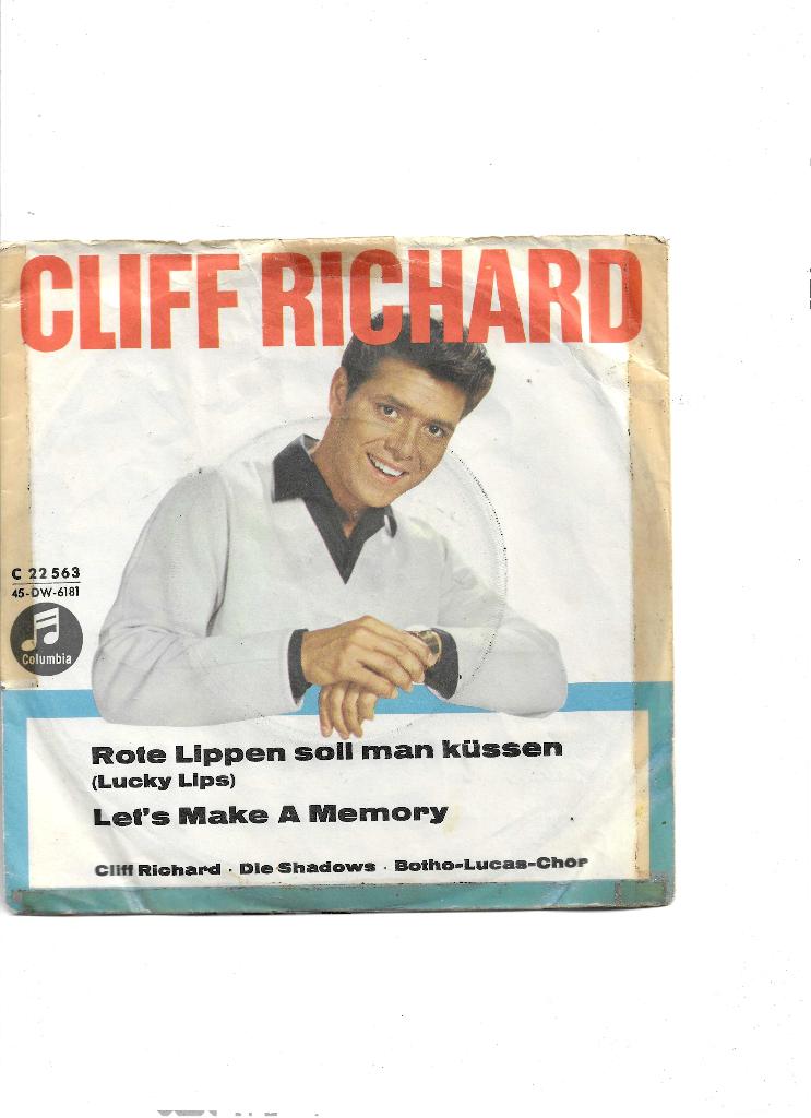 7"Single Cliff Richard - Rote lippen soll man küssen, Gebruikt, 7 inch, Single, Ophalen of Verzenden