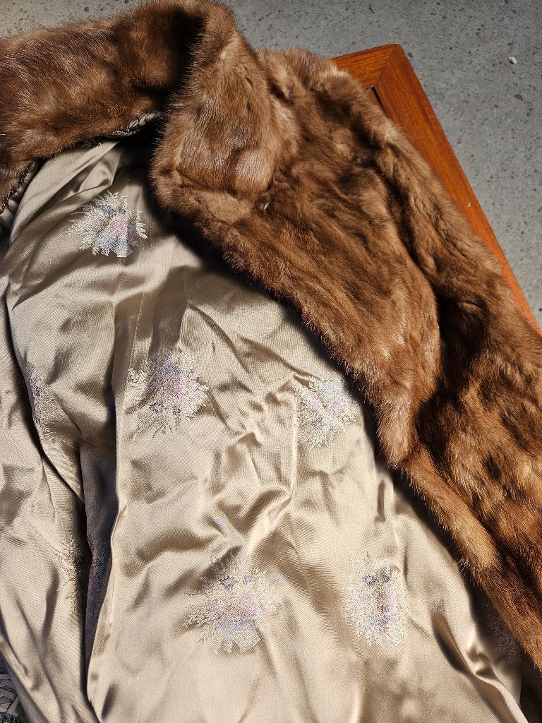bontjas, Kleding | Dames, Maat 38/40 (M), Bruin, Ophalen of Verzenden, Zo goed als nieuw