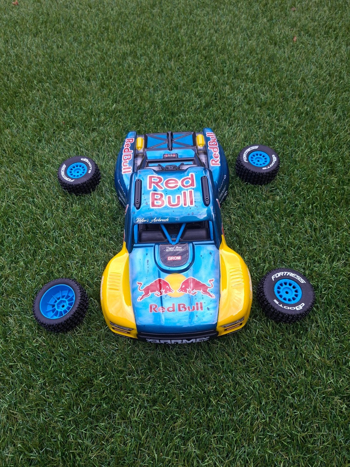 Custom Painted Redbull Arrma Mojave Grom Body met Wielen, Elektro, Nieuw, Ophalen of Verzenden, Onderdeel
