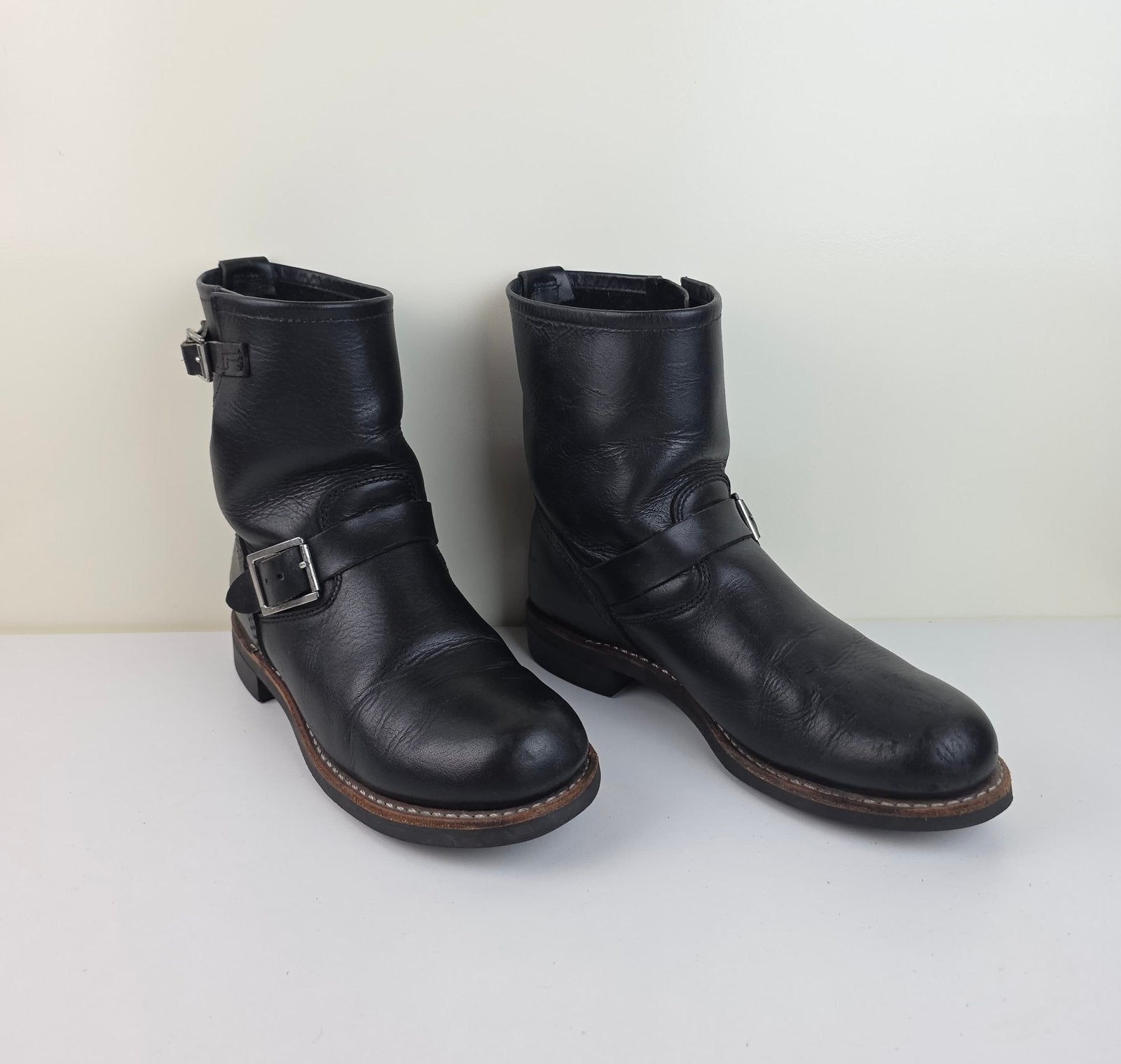 RED WINGS HERITAGE Leather Engineer Boots Ankle Shoes 38.5, Schoenen met lage hakken, Zwart, Ophalen of Verzenden, Zo goed als nieuw