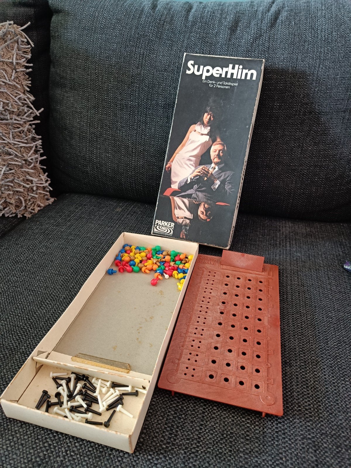 Vintage SuperHirn (Mastermind) bordspel van Parker, Een of twee spelers, Ophalen of Verzenden, Gebruikt, Parker