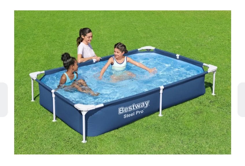 Bestway Steel Pro zwembad 221 x 150 x 43 vm, Tuin en Terras, Zwembaden, Ophalen, Zo goed als nieuw, Opzetzwembad, Rechthoekig