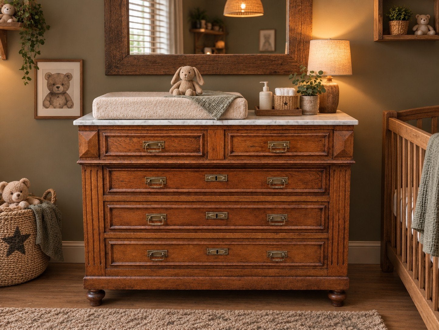 baby commode antiek met marmer vintage kast dressoir badkame, Ophalen, 50 tot 70 cm, 100 cm of meer, 90 tot 105 cm