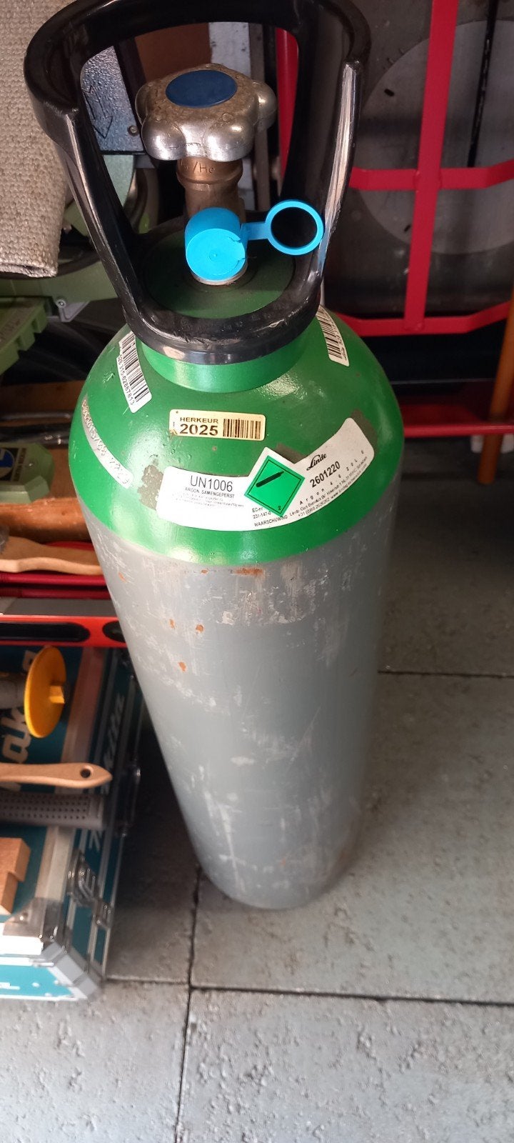 Argon gasfles 20L leeg, Doe-het-zelf en Verbouw, Gereedschap | Lasapparaten, Ophalen, 250 ampère of meer, Tig