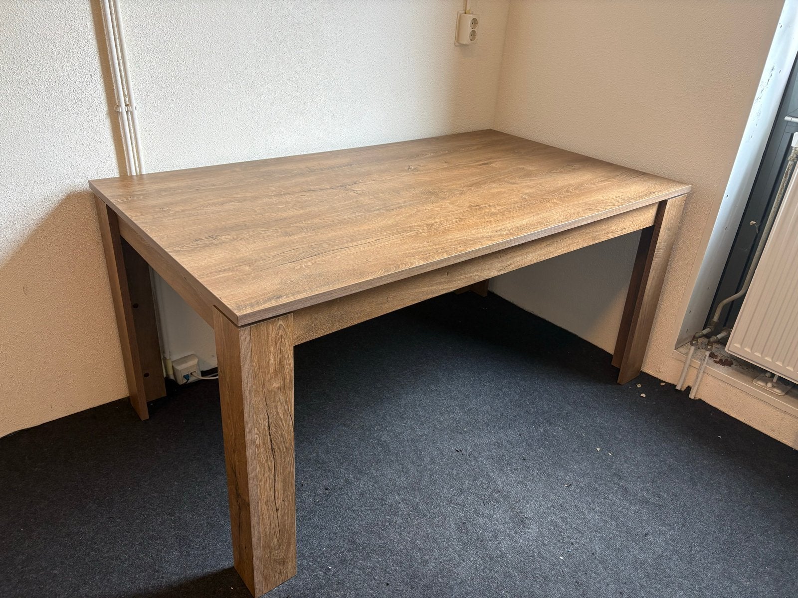 Elegante hout eettafel 160x90 cm, Huis en Inrichting, Tafels | Eettafels, Ophalen, 50 tot 100 cm, Zo goed als nieuw, 150 tot 200 cm