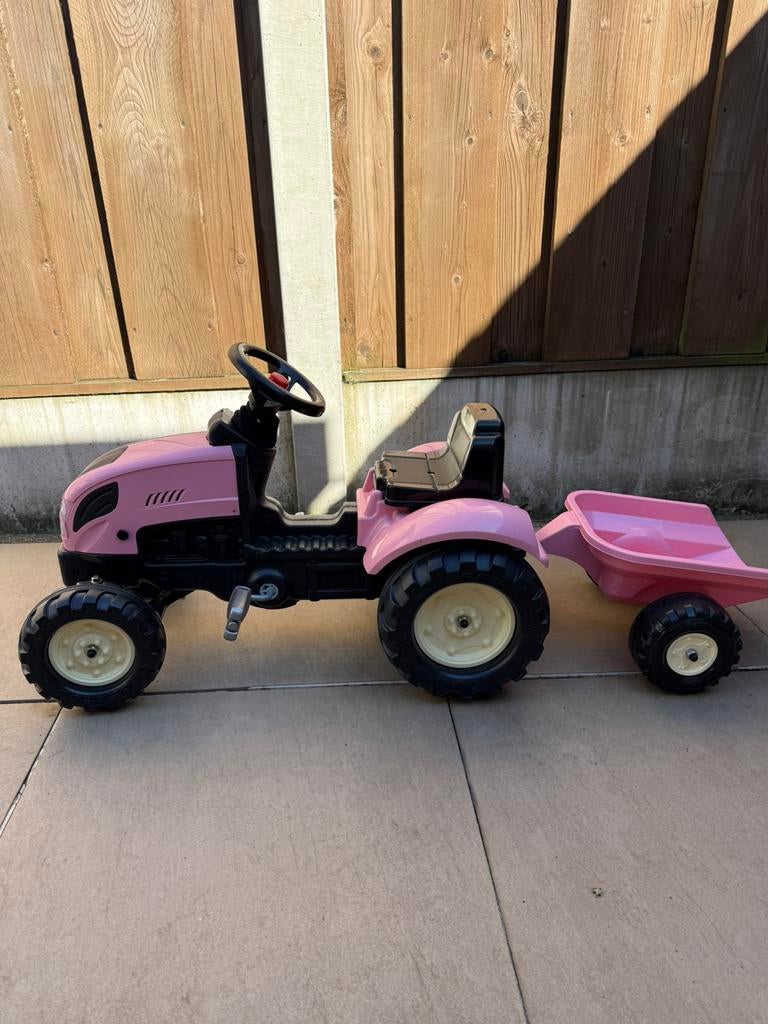 Roze tractor met aanhanger, Ophalen, Zo goed als nieuw, Overige merken