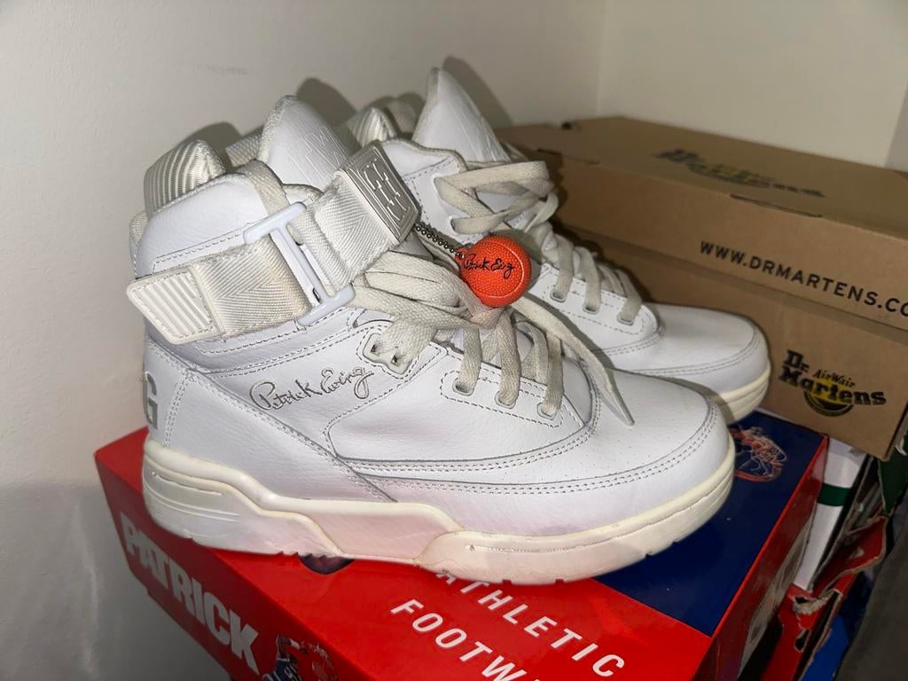 Patrick Ewings sneakers, Kleding | Heren, Schoenen, Ophalen of Verzenden, Zo goed als nieuw, Wit, Sneakers of Gympen