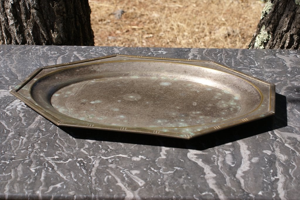 Brocante - Oude ovale schaal!, Overige materialen, Gebruikt, Schaal, Ophalen of Verzenden