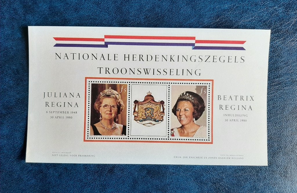 Nationale Herdenkingszegels Troonswisseling 1980 Nederland, Ophalen, Nieuw, Nederland, Postzegel(s) of Munt(en)
