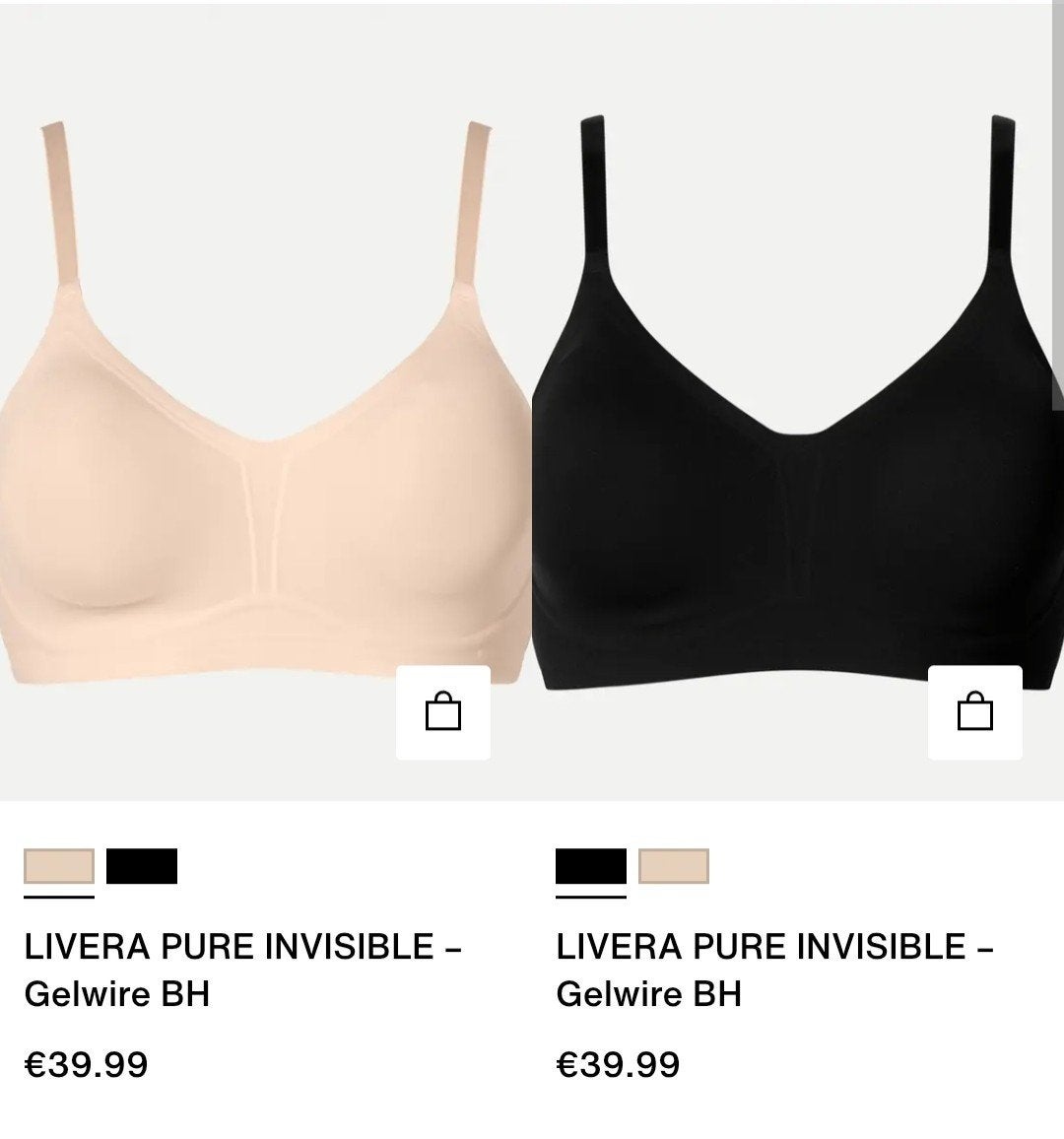 Gezocht, 90D/85E, Livera Pure Invisible Gelwire BH /sport b, Livera, Ophalen of Verzenden, Zwart, BH