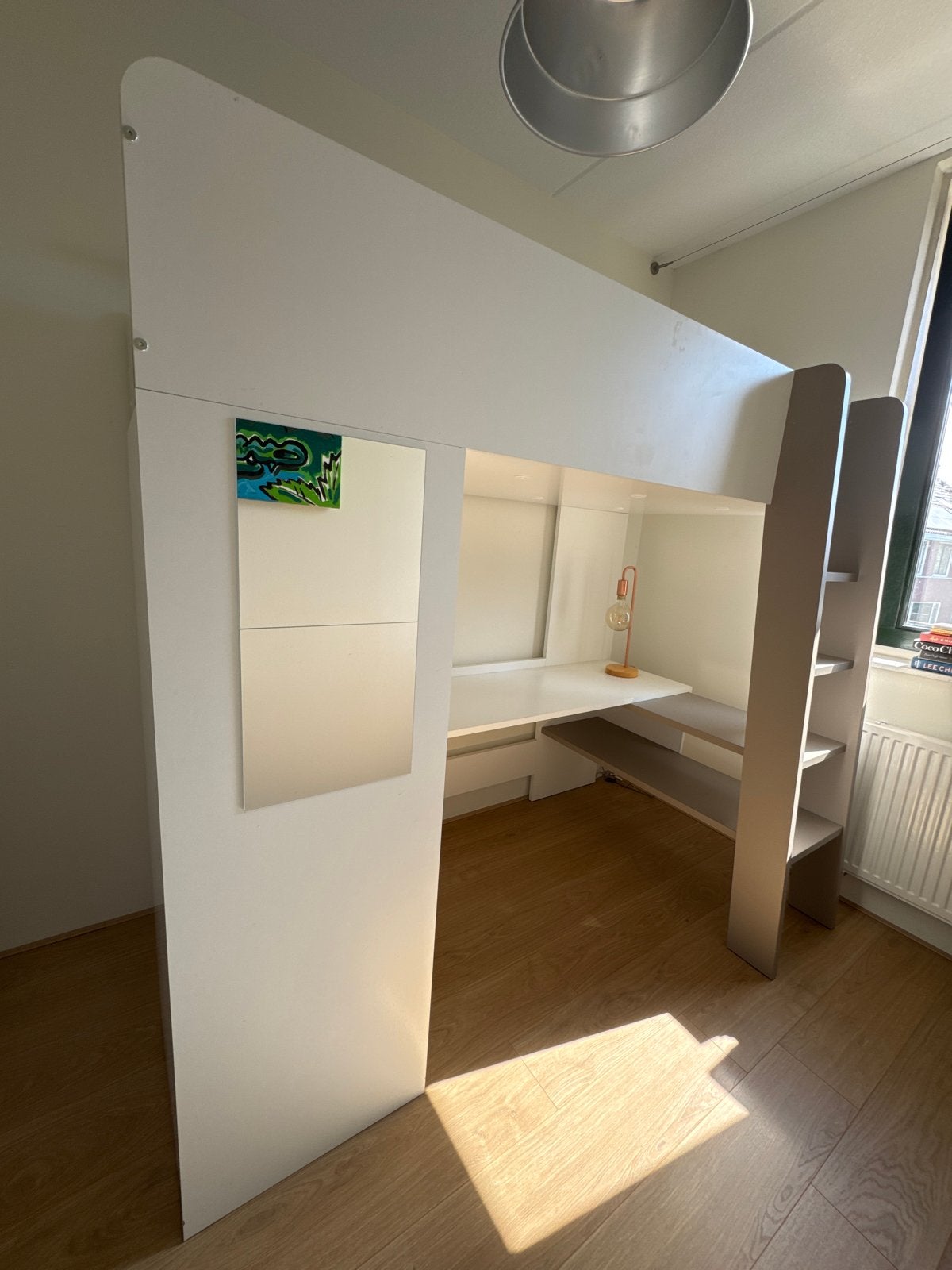 Prachtige hoogslaper met bureau en kast, Huis en Inrichting, Slaapkamer | Stapelbedden en Hoogslapers, Ophalen, Eenpersoons, 210 cm