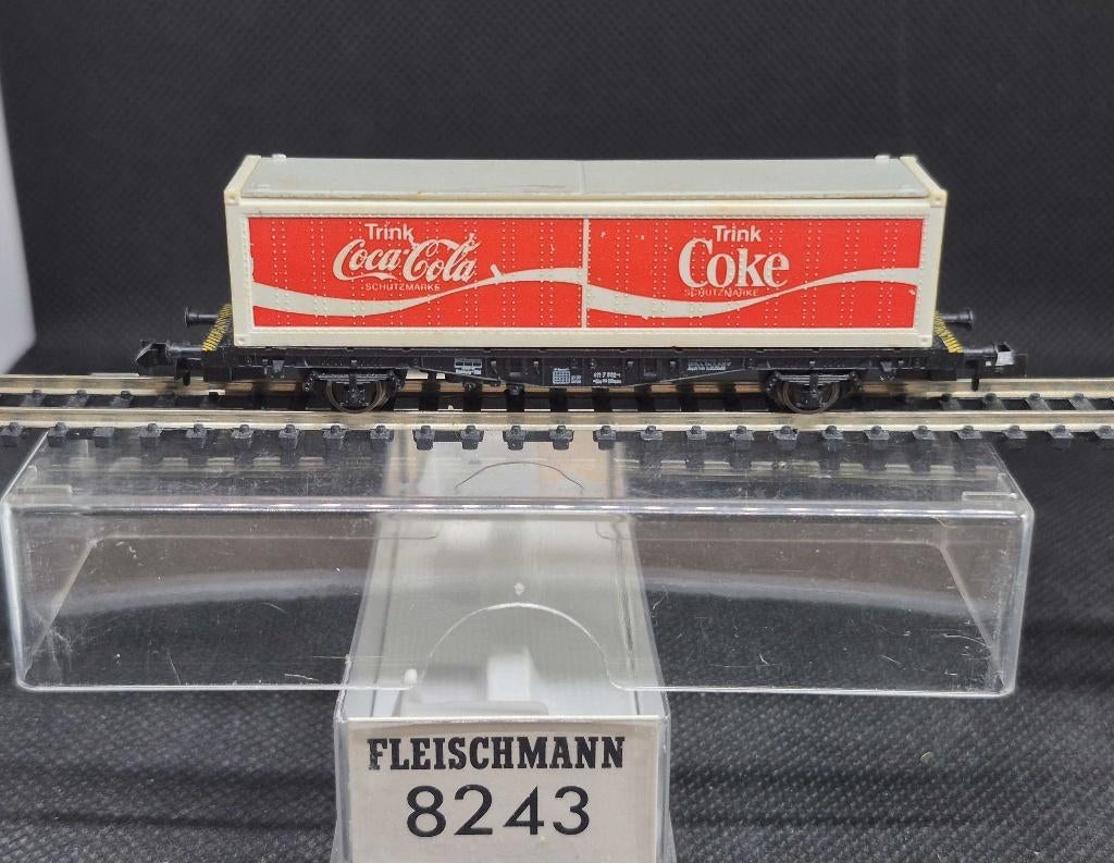 Fleischmann 8243 - containerwagen Lbs "Coca Cola" (16359), Hobby en Vrije tijd, Modeltreinen | N-Spoor, Gebruikt, Wagon, Gelijkstroom