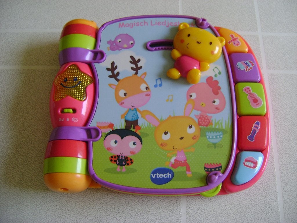vitech magisch liedjes geluid en muziek boek 20breed x18hoog, Kinderen en Baby's, Ophalen of Verzenden, Zo goed als nieuw, 6 maanden tot 2 jaar