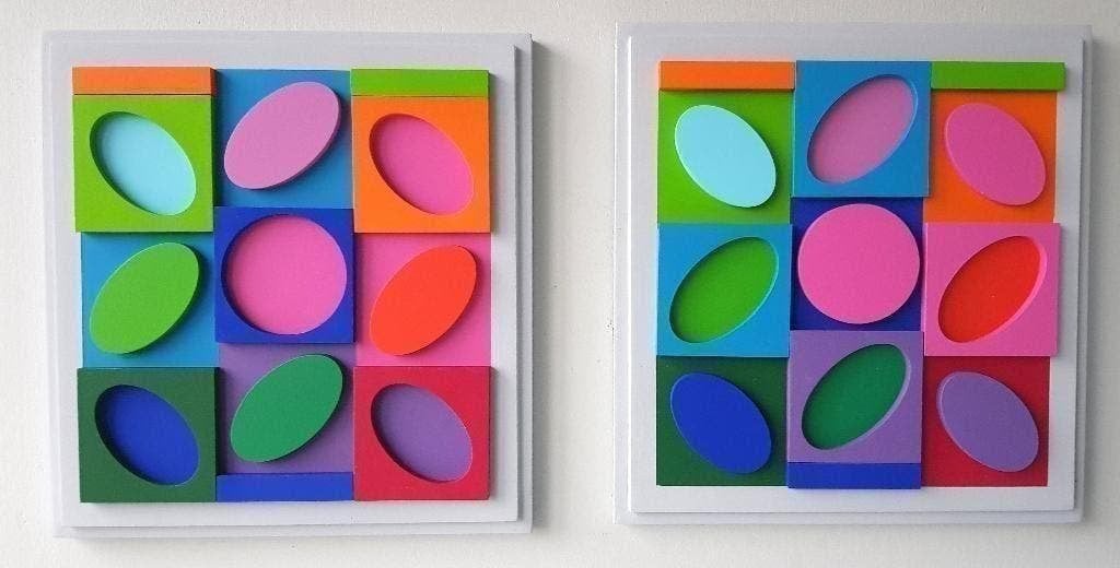 Victor Vasarely-SELLEM POSITIF & NEGATIF -Houtreliëf-1967, Antiek en Kunst, Overige typen, Overige onderwerpen, Verzenden, 20 - 50 cm