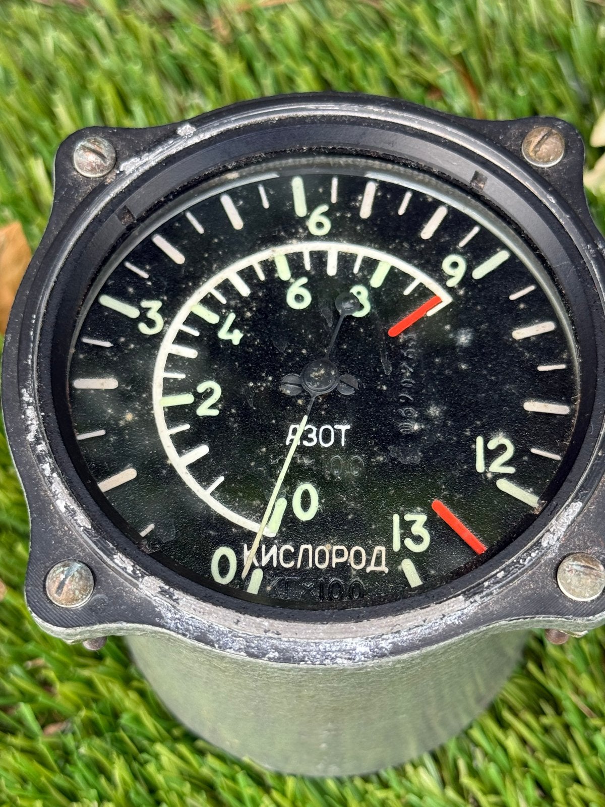 Zuurstofmeter uit cockpit van een Mig 21, Ophalen of Verzenden, Luchtmacht, Overige gebieden, Overige typen