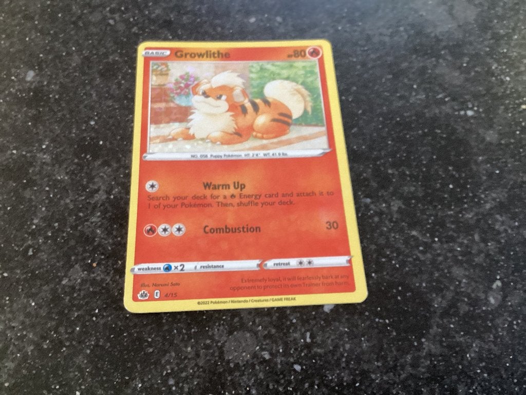Pokemon kaart growlithe, Ophalen of Verzenden, Nieuw, Losse kaart