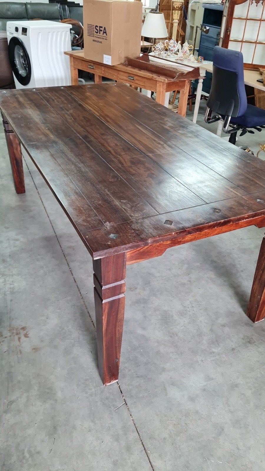 mooie eettafel koloniaal prijs € 125.00, Ophalen of Verzenden, Zo goed als nieuw, Rechthoekig, 50 tot 100 cm