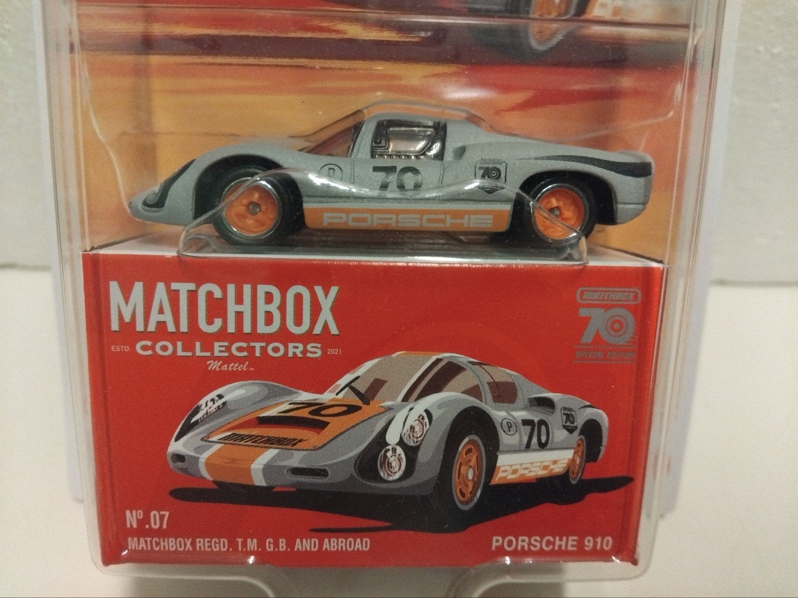 Matchbox Coll # 70th anniversary Porsche 910 grey 3INCH, Ophalen of Verzenden, Zo goed als nieuw, Auto
