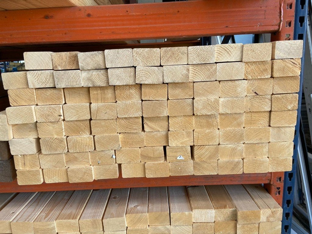 Nieuwe geschaafde vuren ribben 69mmx44mmx3m. (€ 5,4/st), Doe-het-zelf en Verbouw, Ophalen, Nieuw, Balk, Vuren