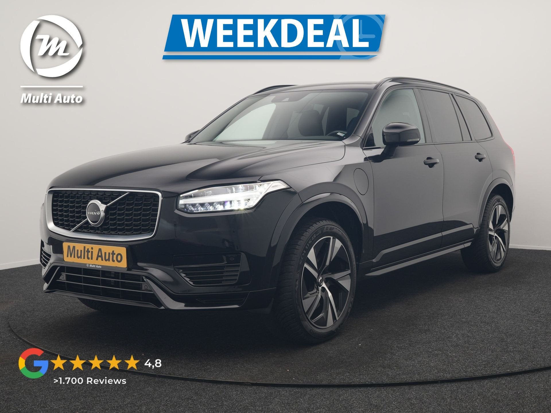 Volvo XC90 T8 Twin Engine AWD R-Design 7 Persoons PHEV 394pk, Auto's, Dealer onderhouden, Gebruikt, Zwart, 1969 cc