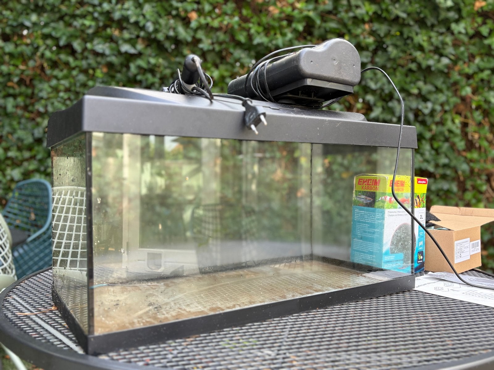 Aquarium Tetra 54 liter, met veel extra filtervullingen, Gebruikt, Leeg aquarium, Tetra, Ophalen