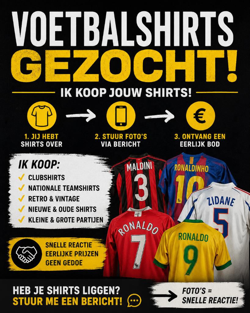 VOETBALSHIRTS GEZOCHT, Kleding | Heren, Overige Herenkleding, Nieuw, Ophalen of Verzenden