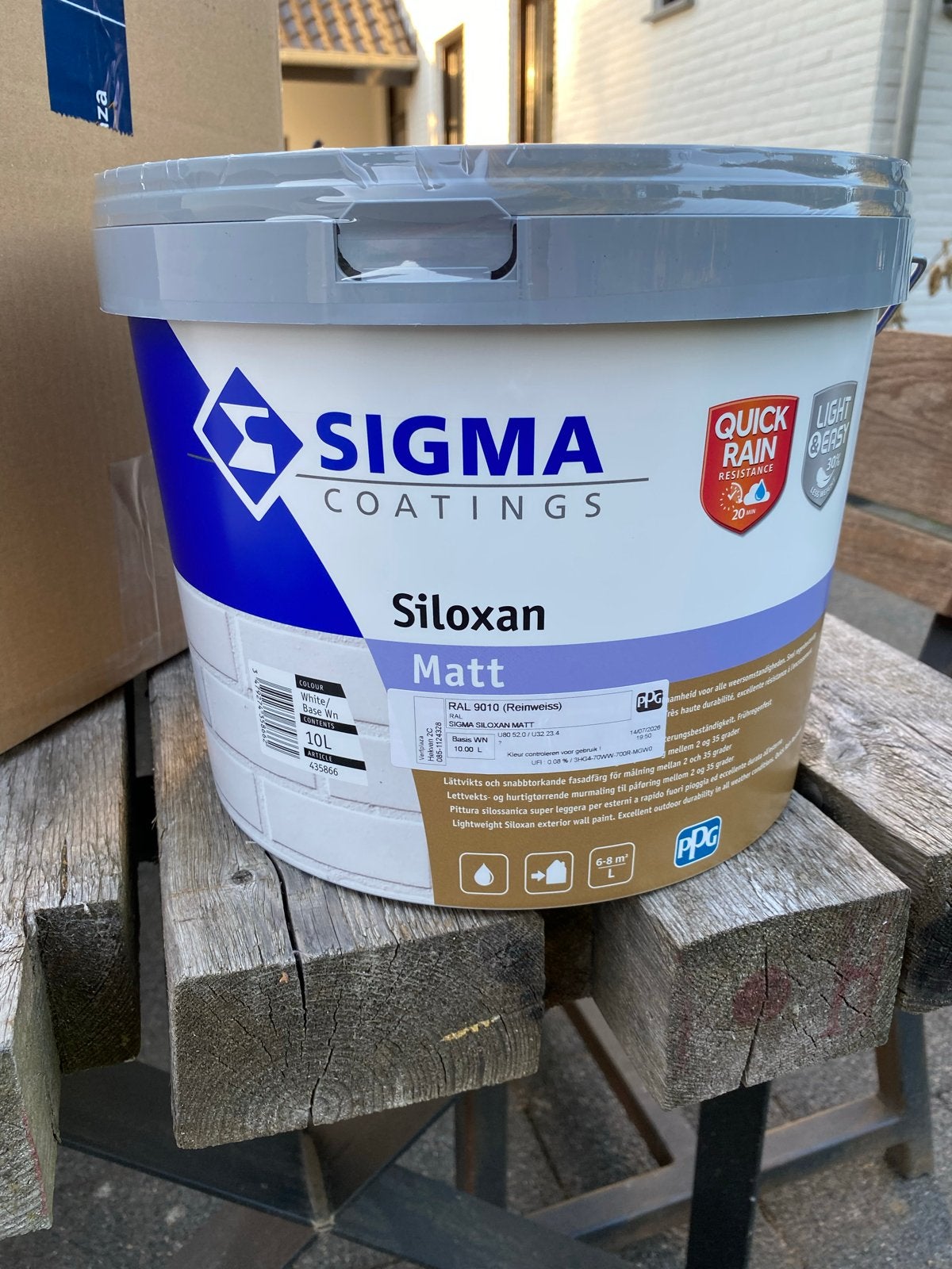 Sigma Siloxan Matt RAL 9010 (Reinweiss) 10L Verf, 5 tot 10 liter, Wit, Nieuw, Ophalen of Verzenden