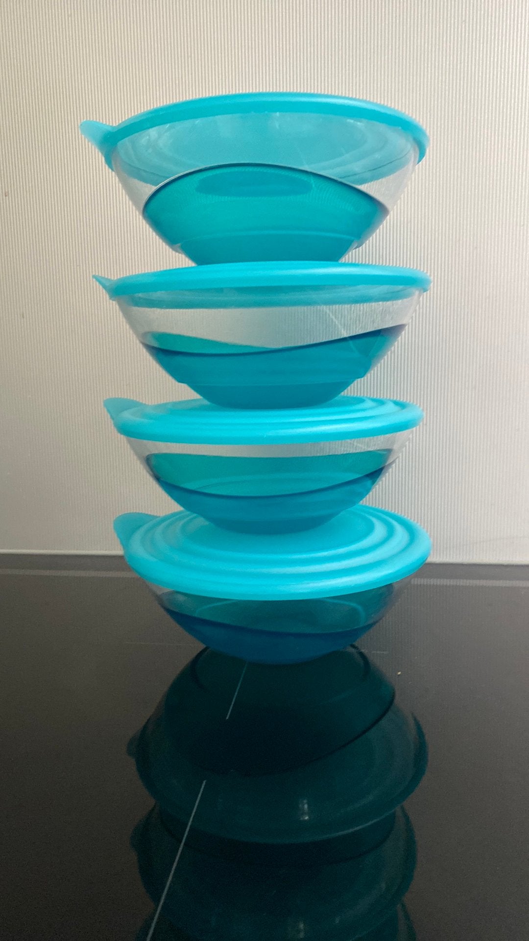 4x  eleganzia schaattjes. 0,6 L, Huis en Inrichting, Keuken | Tupperware, Ophalen of Verzenden, Gebruikt, Overige typen