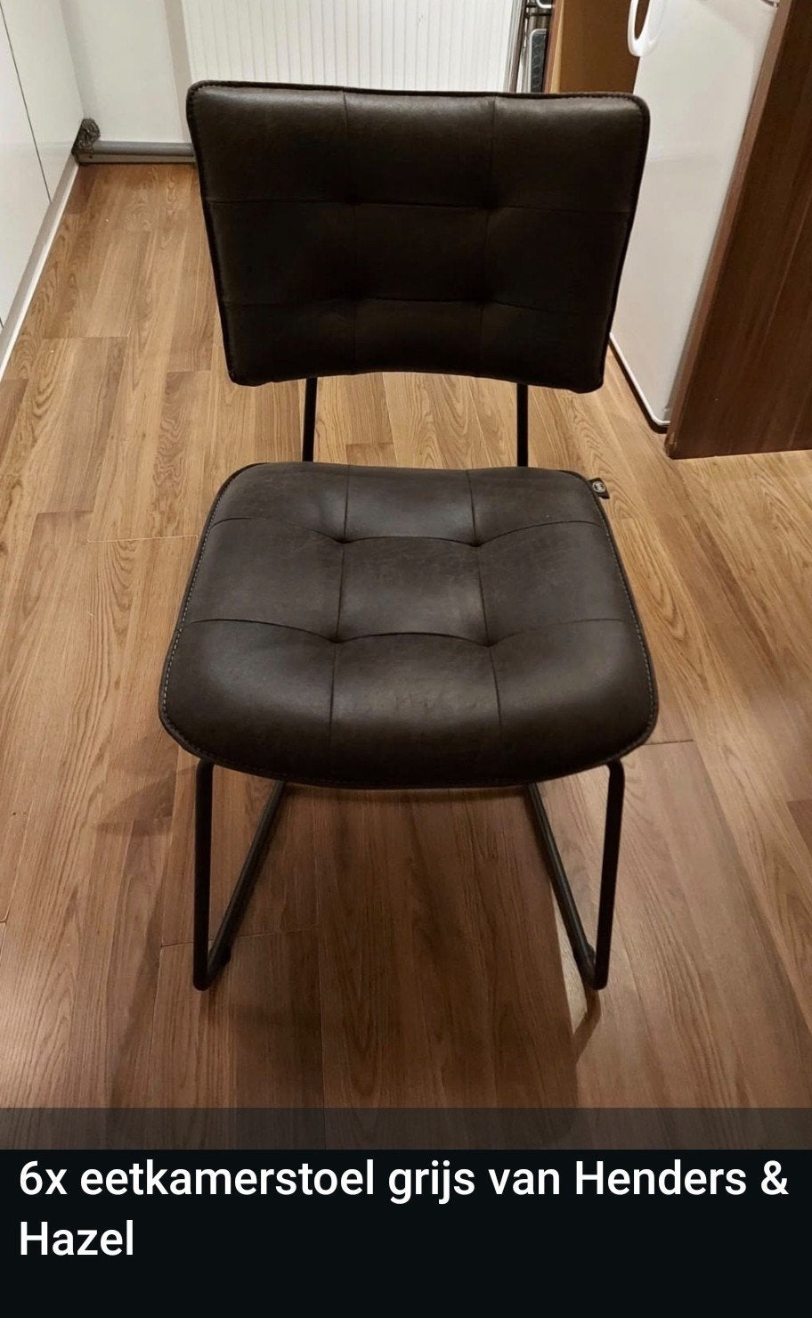 6x eetkamerstoel grijs van Henders & Hazel, Ophalen, Overige materialen, Gebruikt, Vijf, Zes of meer stoelen