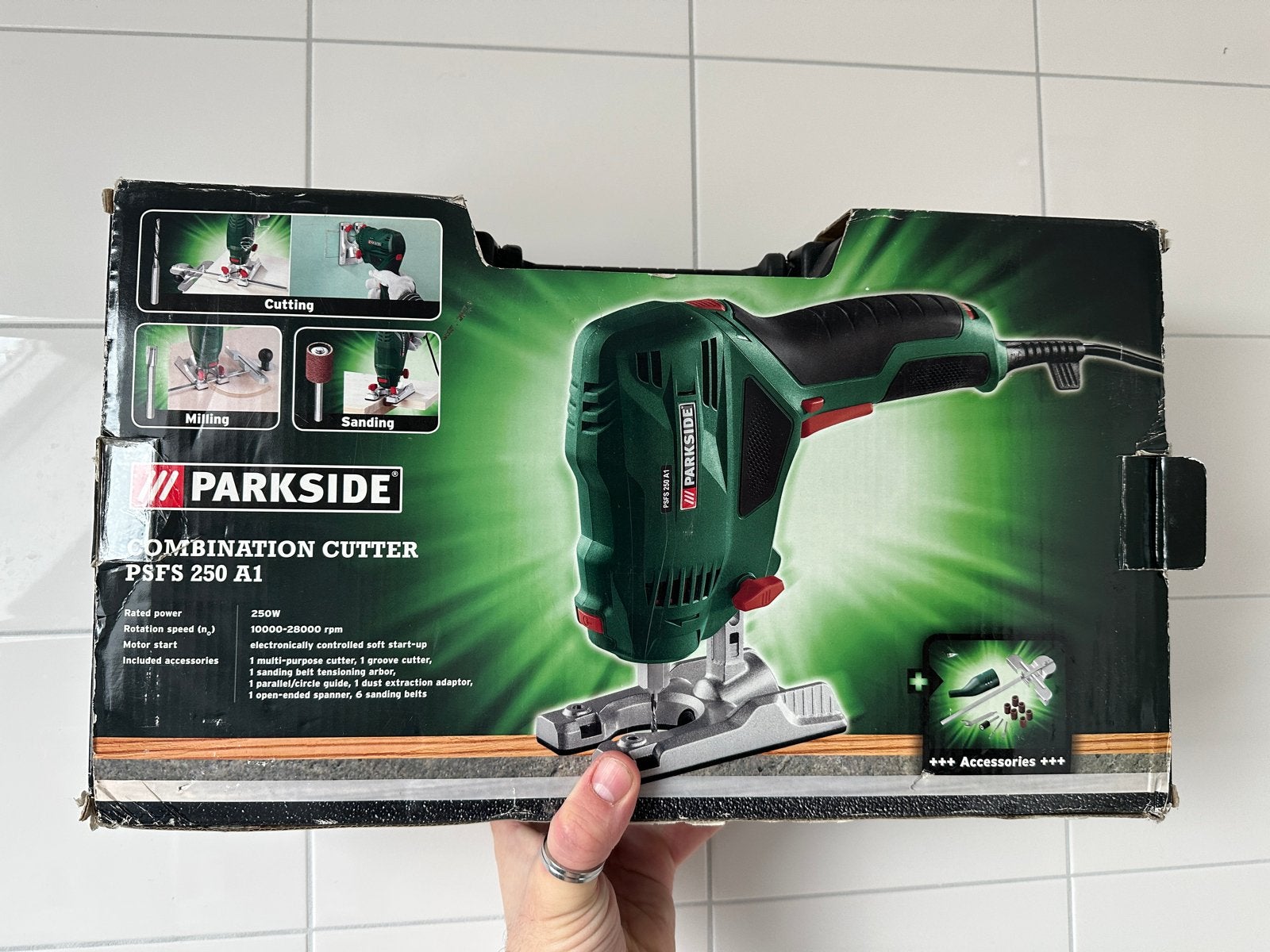 Parkside Combinatie Freesmachine PSFS 250 A1, Doe-het-zelf en Verbouw, Gereedschap | Overige machines, Ophalen of Verzenden, Zo goed als nieuw