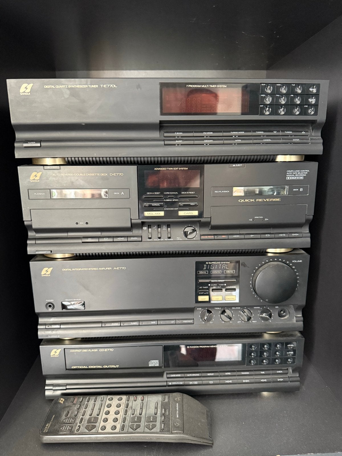 Sansui Hifi set met Bose speakers en platenspeler, Audio, Tv en Foto, Stereo-sets, Gebruikt, Cassettedeck, Losse componenten, Ophalen