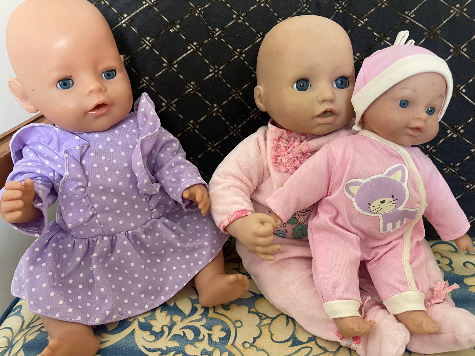 Set van 3 Baby poppen met kleding, Ophalen, Gebruikt, Babypop
